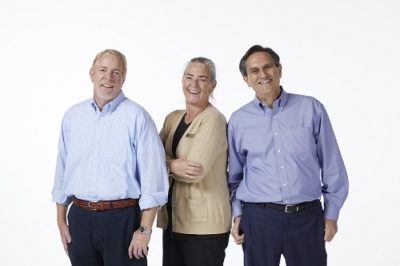 A photgraph of Reese Bischoff, Rosie Hirsch & Sheldon Sterling of RVLI standing in front of a white background