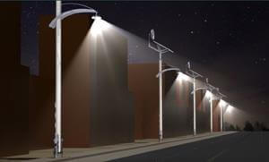 a rendering of Envision Solar International's EV Standard streetlights