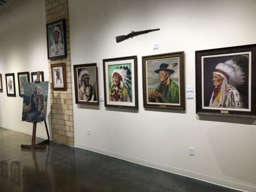 A wall at the Wassenberg Art Center in Van Wert, Ohio, displays part of the Stevens collection.