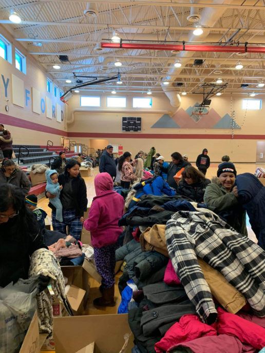 Members of the Oglala Lakota Sioux, many of them descendants of survivors of the Battle of Little Bighorn, receive jackets, bedding and more through the Warm Up the Ridge program.