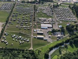 An aerial photo of the 2019 Winnebago Grand National Rally