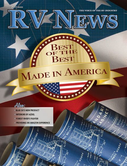 An image of the cover of the July 2020 issue of RV News Magazine
