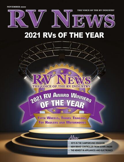Picture of the front cover of the November 2020 issue of RV news magazine.