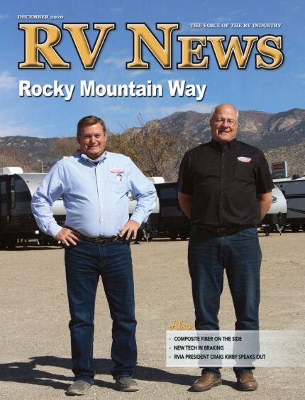 A picture of the cover of the RV News December 2020 magazine