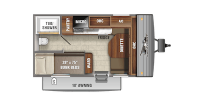 Jayco's 2021 Jay Flight SLX 7 154BH floorplan 
