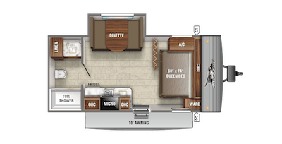 Jayco's 2021 Jay Flight SLX 7 183RB floorplan 