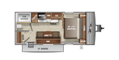 Jayco's 2021 Jay Flight SLX 7 195RB floorplan 