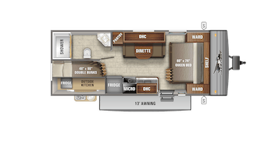 Jayco's 2021 Jay Flight SLX 8 Idaho Built 224BHW floorplan
