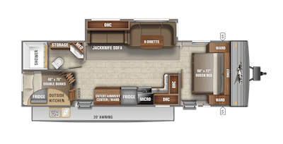 Jayco's 2021 Jay Flight SLX 8 Idaho Built 286BHSW floorplan