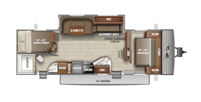 Jayco's 2021 Jay Flight SLX 8 Idaho Built 287BHSW floorplan