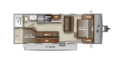 Jayco's 2021 Jay Flight SLX 8 Indiana Built 264BH floorplan