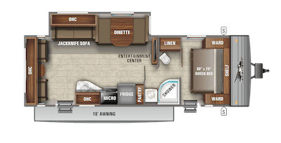 Jayco's 2021 Jay Flight SLX 8 Indiana Built 265RLS floorplan 