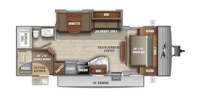 Jayco's 2021 Jay Flight SLX 8 Indiana Built 267BHS floorplan 