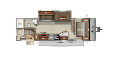 Jayco's 2021 Jay Flight SLX 8 Indiana Built 284BHS floorplan