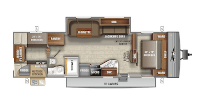 Jayco's 2021 Jay Flight SLX 8 Indiana Built 294QBS floorplan 