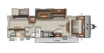 Jayco's 2021 Jay Flight SLX 8 Indiana Built 324BDS floorplan