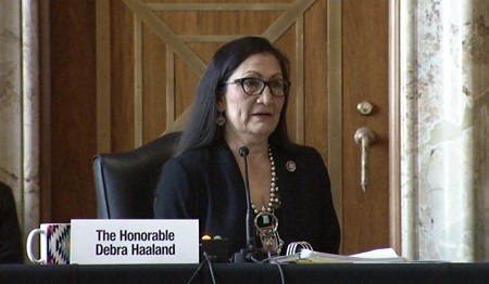 A picture of Deb Haaland the second testimony day