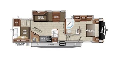 Jayco's 2021 Eagle HT 29.5BHDS floorplan