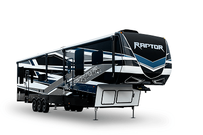A picture of Keystone's Raptor with electric blue paint job