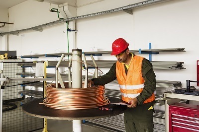 A picture of a general man producing copper metal