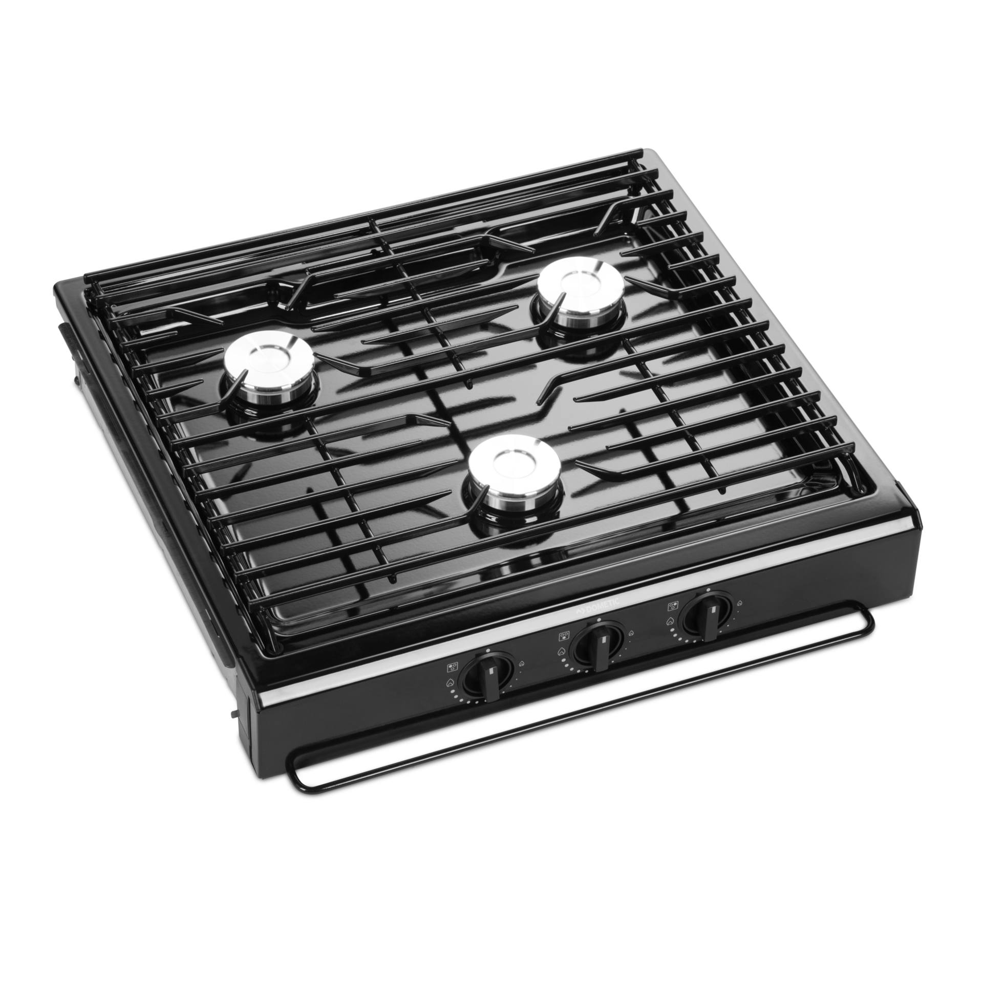 S31BMFBO, 3 Burner SlideIn Cooktop, Black, Match Light, Flat Grate