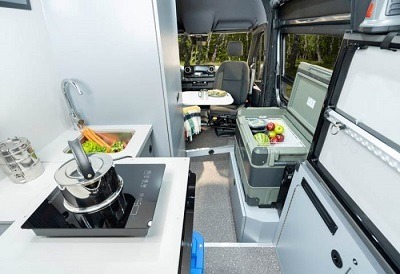 A picture of the Pleasure Way Recon 4x4 kitchen area