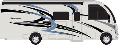 A picture of Thor Motor Coach's Vegas brand with new exterior paint