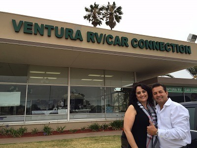 A picture of Ventura RV Connection owners Tina and Martin Ramirez at their grand opening in 2015.