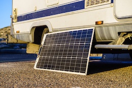 A picture of a portable solar kit