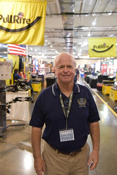 A picture of Hall of Fame President Darryl Searer on the show floor of the 2019 RV Supplier Show at the RV/MH Hall of Fame
