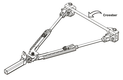 A picture of Roadmaster's Falcon Tow Bar with an attached crossbar