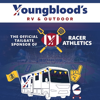 A picture of details on Youngblood RV & Outdoor's tailgate sponsorship of Murray State football in 2021