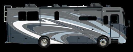 A picture of the exterior of a 2022 Holiday Rambler Type A motorhome