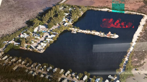 An aerial picture of Sun Outdoors Sugarloaf Key.