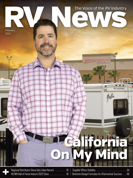 The February 2022 cover of the digital edition of RV News magazine