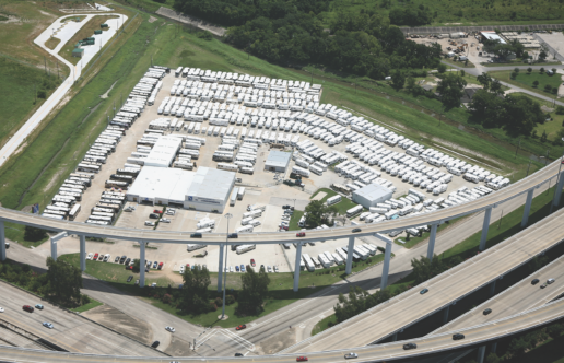 PPL Motor Homes Houston location is seen here from the air.