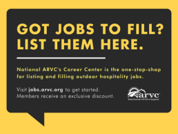 A picture of a quote box with information on the ARVC Career Center launched in April 2022