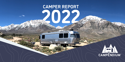A picture of the cover of the 2022 Camper Report released by Campendium.