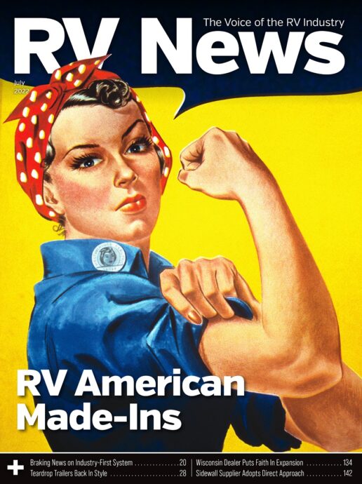 The July 2022 cover of the digital edition of RV News magazine