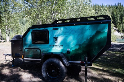 An exterior picture of Mission Overload's Summit overlanding trailer