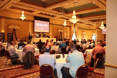 A picture of the ballroom where RVIA held its 2022 Compliance and Regulatory Seminar in Elkhart, Indiana.