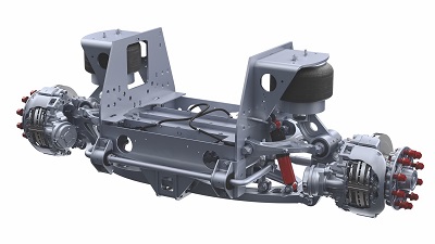 A picture of Spartan RV Chassis' new independent front suspension for Type A motorhomes