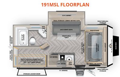 A picture of the Ember 191 MSL Overland Floorplan