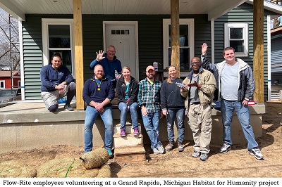 A picture of Flow-Rite employees building a Habitat house