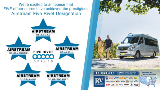 A picture of the RV Retailer Airstream Five RIvets Award