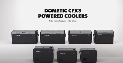 A screenshot of a video about Dometic's line of powered outdoor coolers