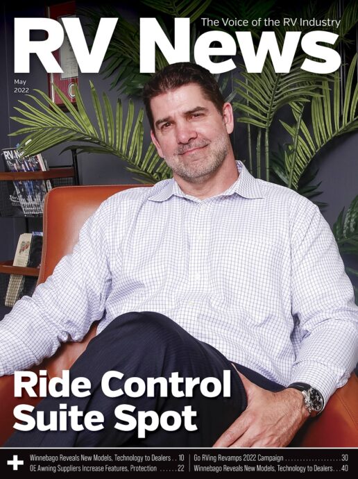 The May 2022 cover of the digital edition of RV News magazine