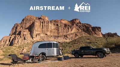 A picture of Airstream and REI Basecamp Special Edition Travel Trailer