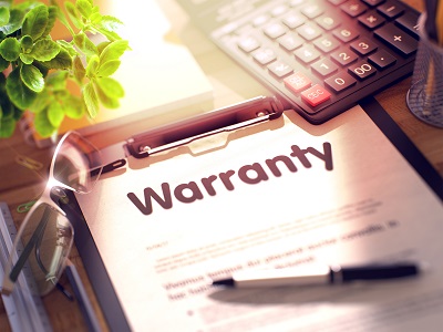 A picture of a warranty form on a clipboard
