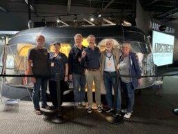 A picture of people who helped with the Airstream Clipper No. 1 restoration process.
